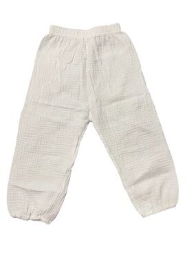🏝️ White 100% Cotton Muslin Gauze Toddler Pants Size 4T-5T NWOT